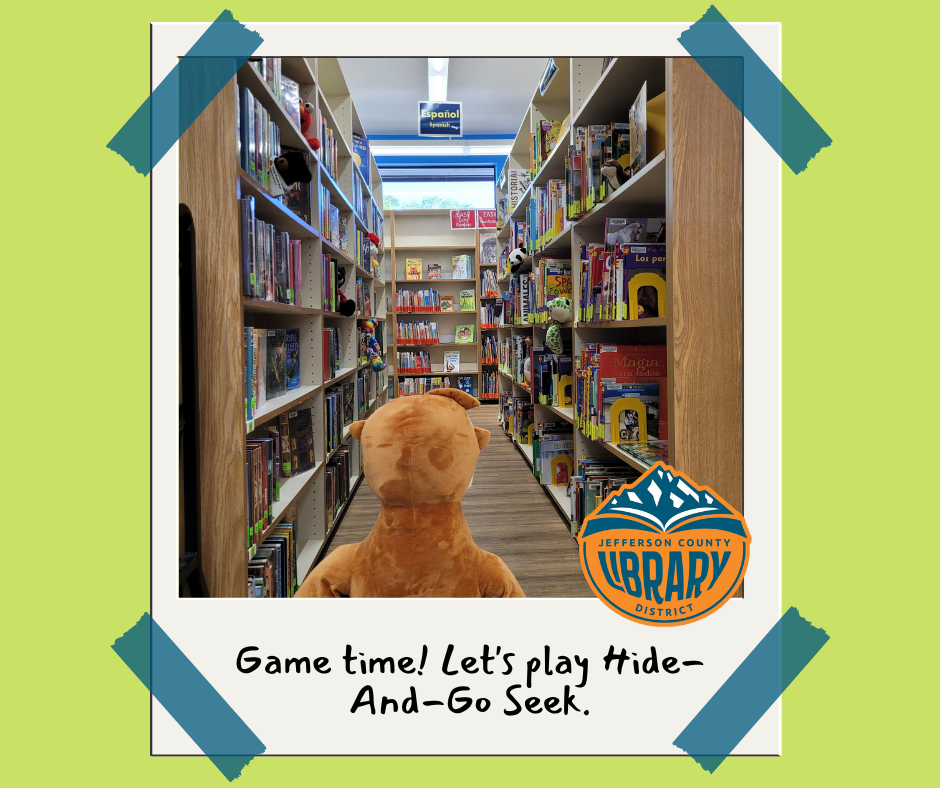Stuffed animals and books on bookshelves.