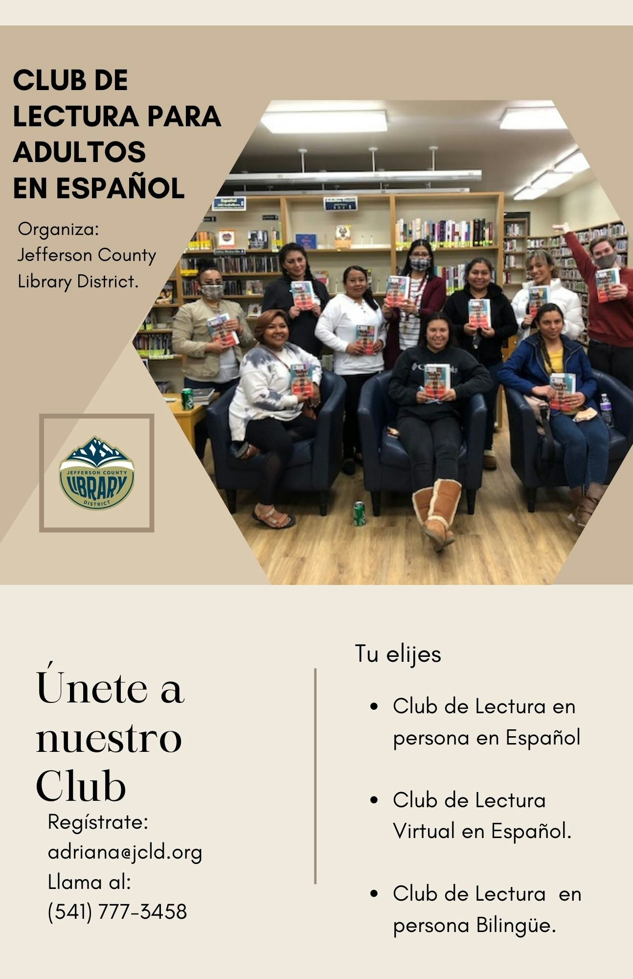 Book club, advertisement, en Espanol
