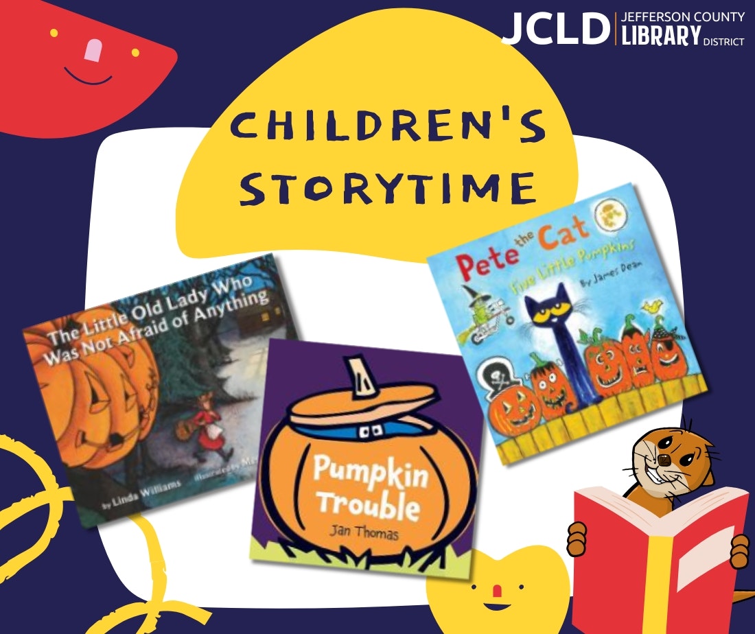 Children's books featured for a storytime event at Jefferson County Library District.