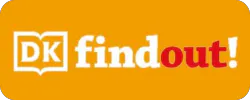 The image features a logo for "DK find out!" on an orange background, promoting learning and exploration.