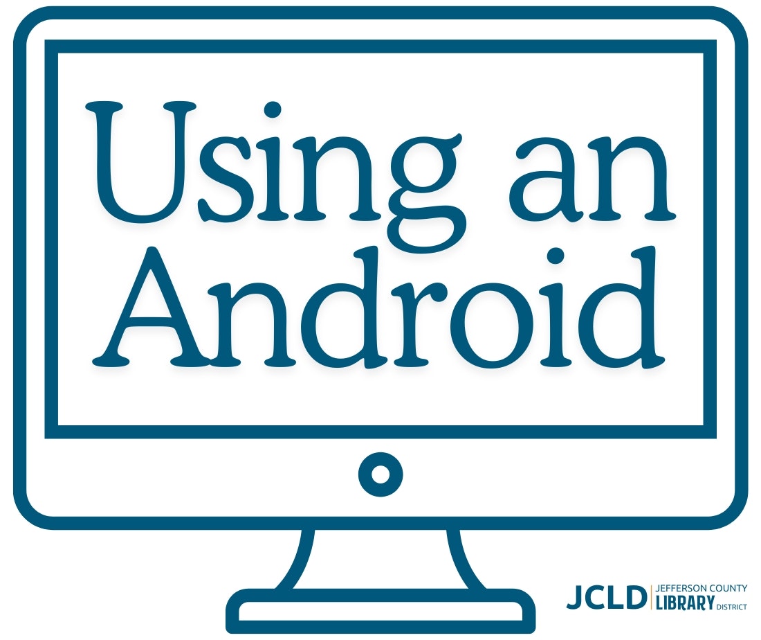 "Using an Android" text in a computer monitor graphic, with JCLD logo.