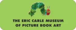 The image features the logo for The Eric Carle Museum of Picture Book Art, showcasing a colorful caterpillar on a green background.
