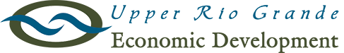 Logo of Upper Rio Grande Economic Development with an abstract river design.