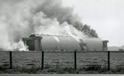 fire burning the Tillamook airplane hanger