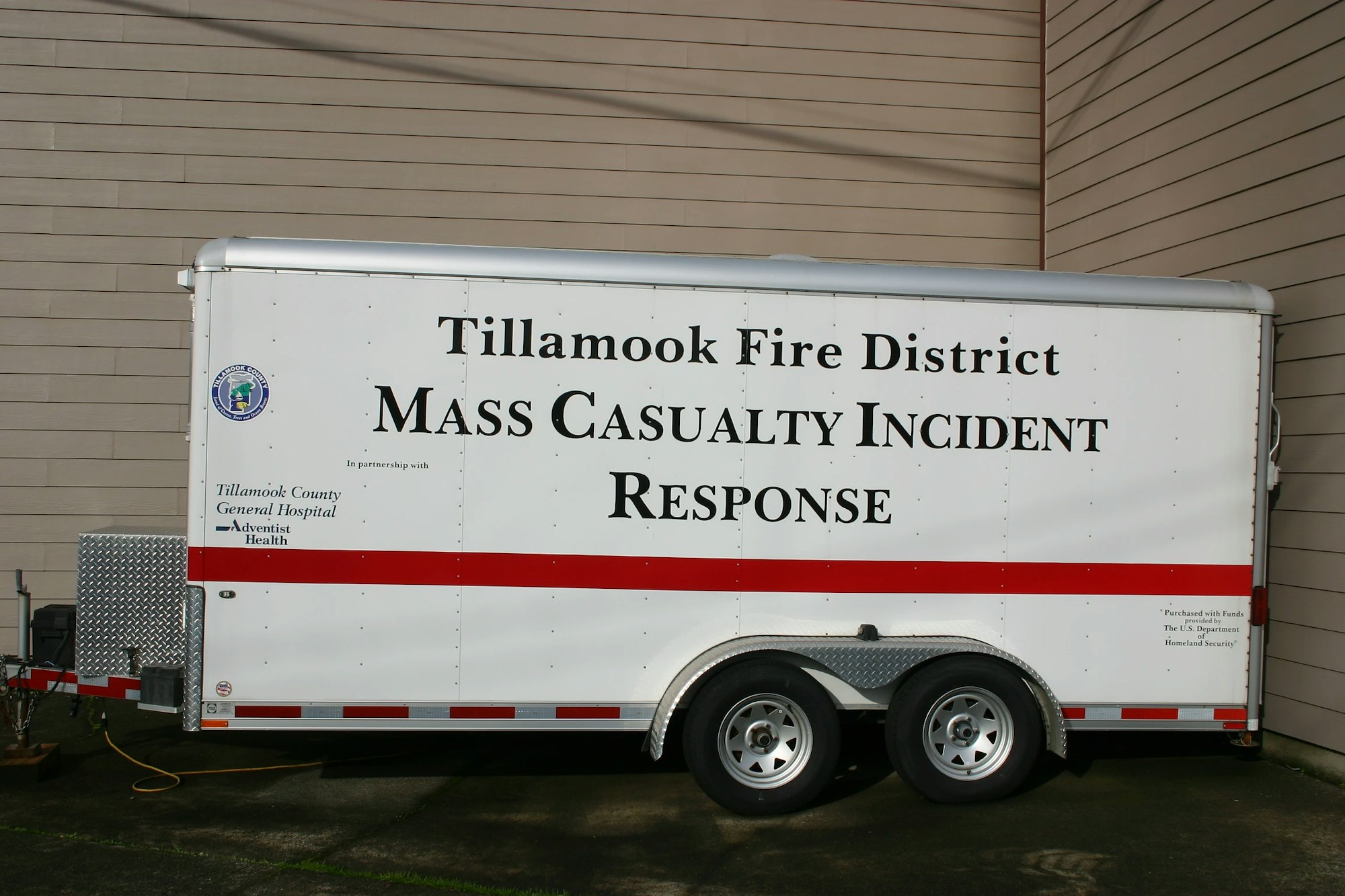 trailer with mass casualty incident response on side