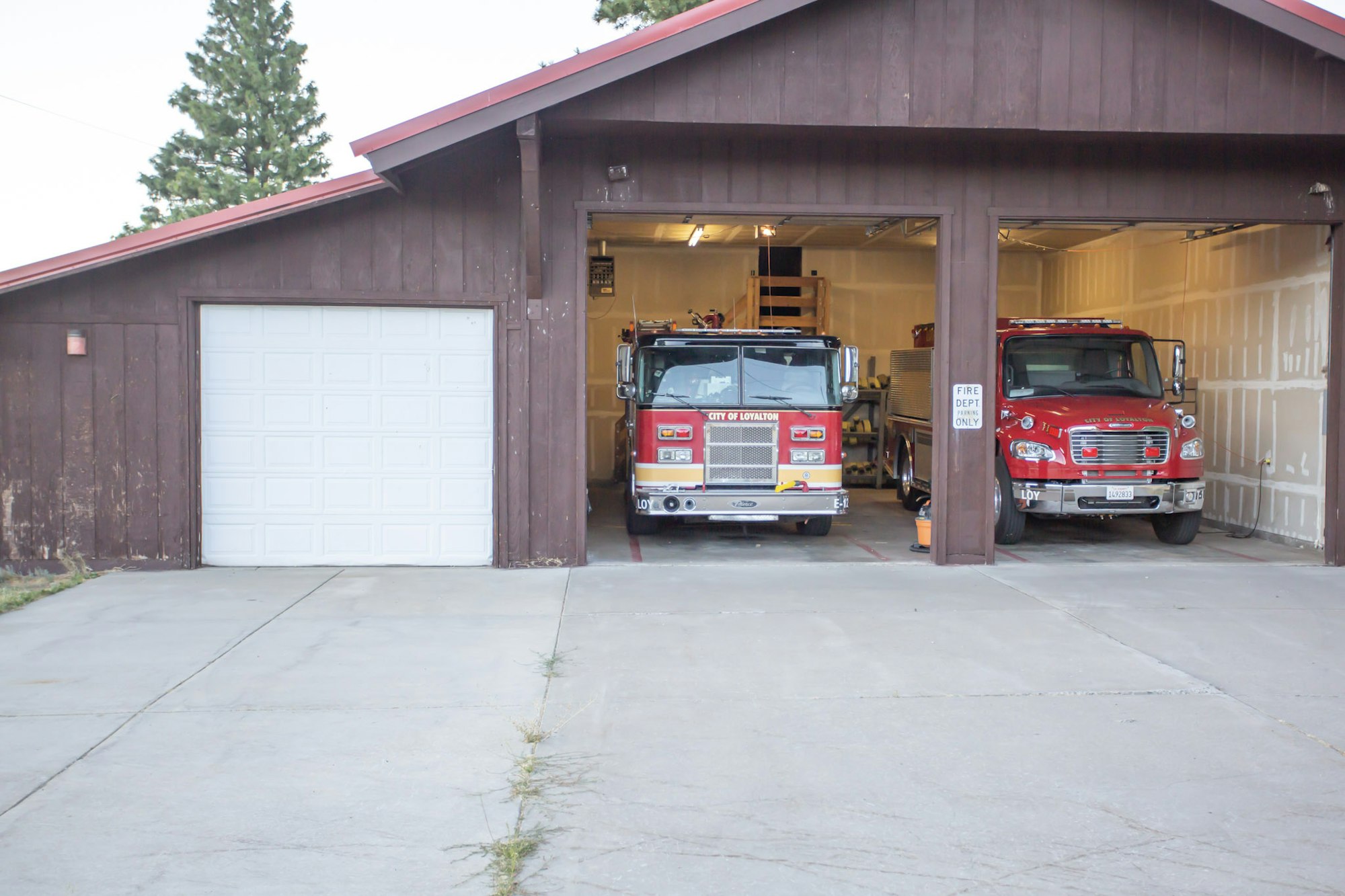 Garaged Loyalton Fire Trucks