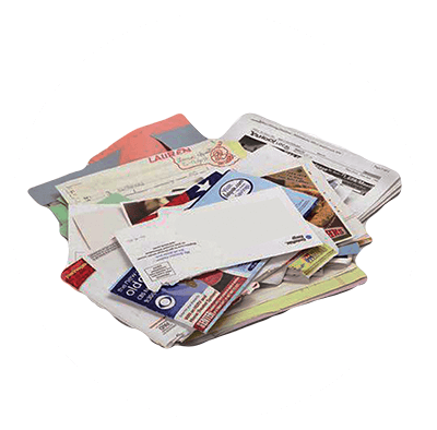 A pile of assorted mail and newspapers.