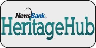 Text logo: "NewsBank Inc. HeritageHub".