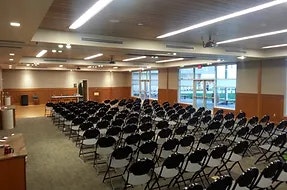 room with tables and chairs