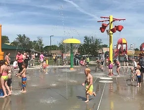 kids playing in waterpark