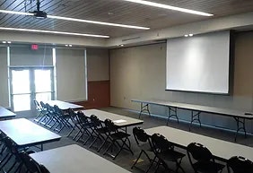 room with tables and chairs