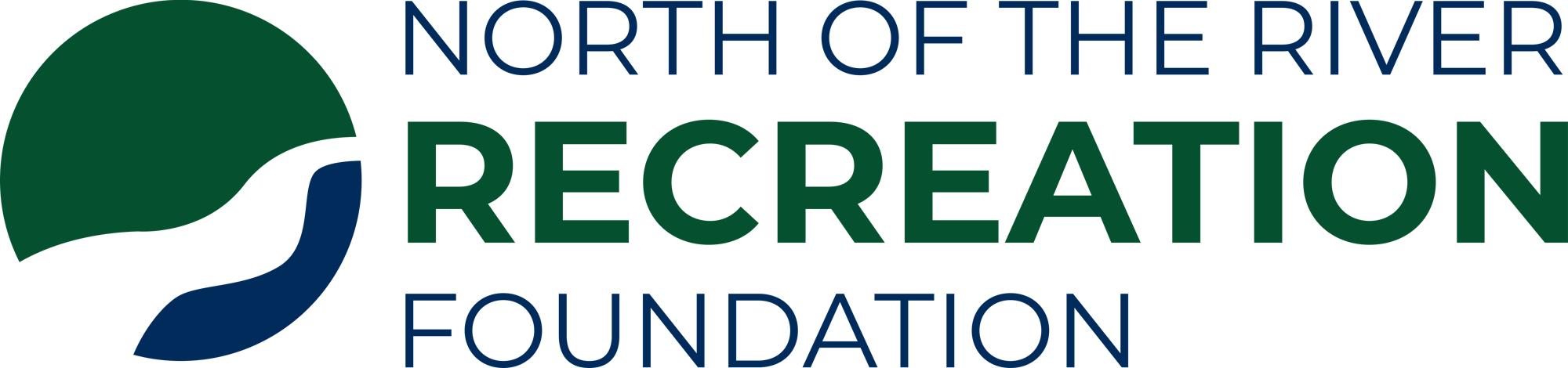 Logo of "North of the River Recreation and Park District" with a leaf and water design.