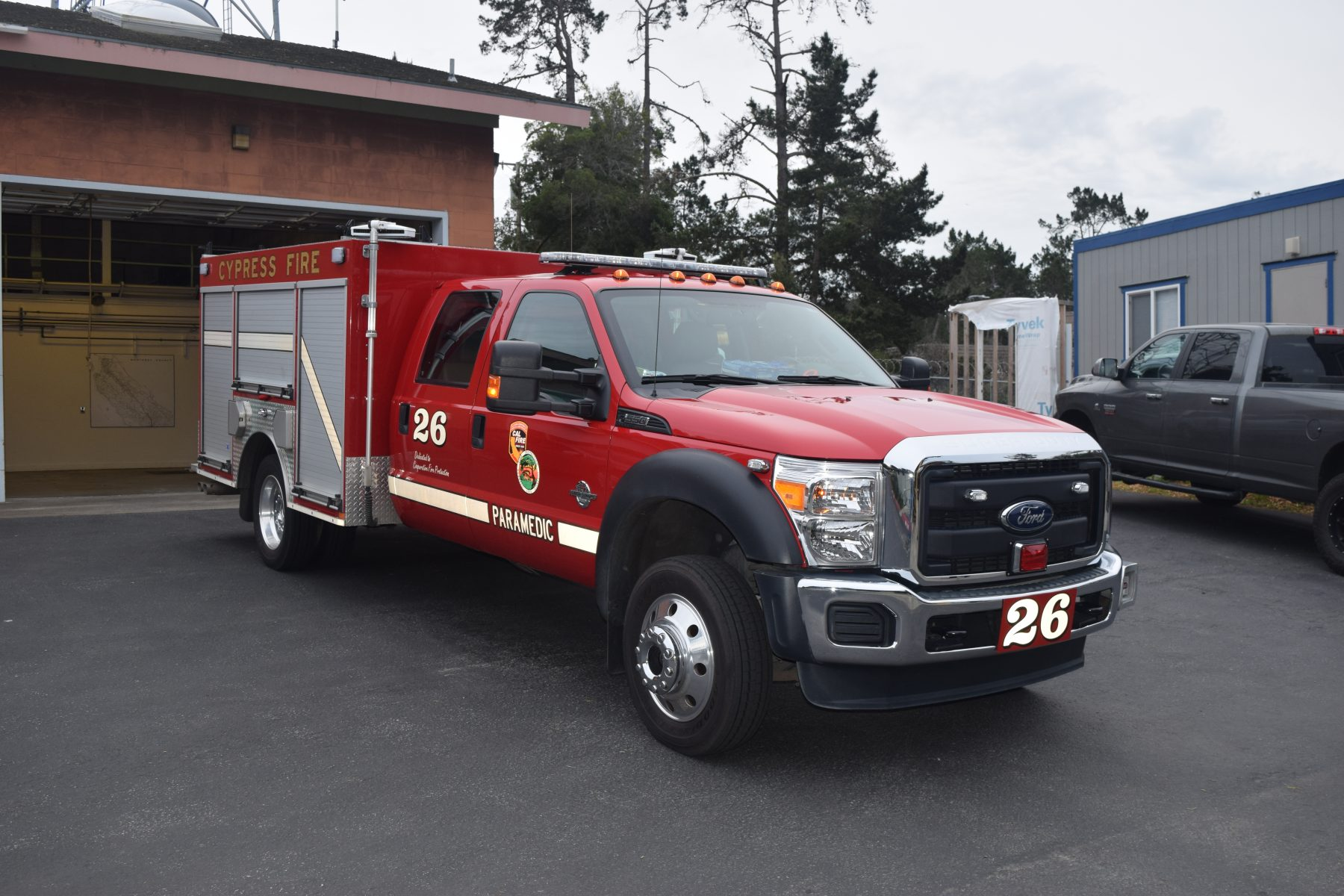 May contain: truck, vehicle, transportation, car, automobile, and fire truck