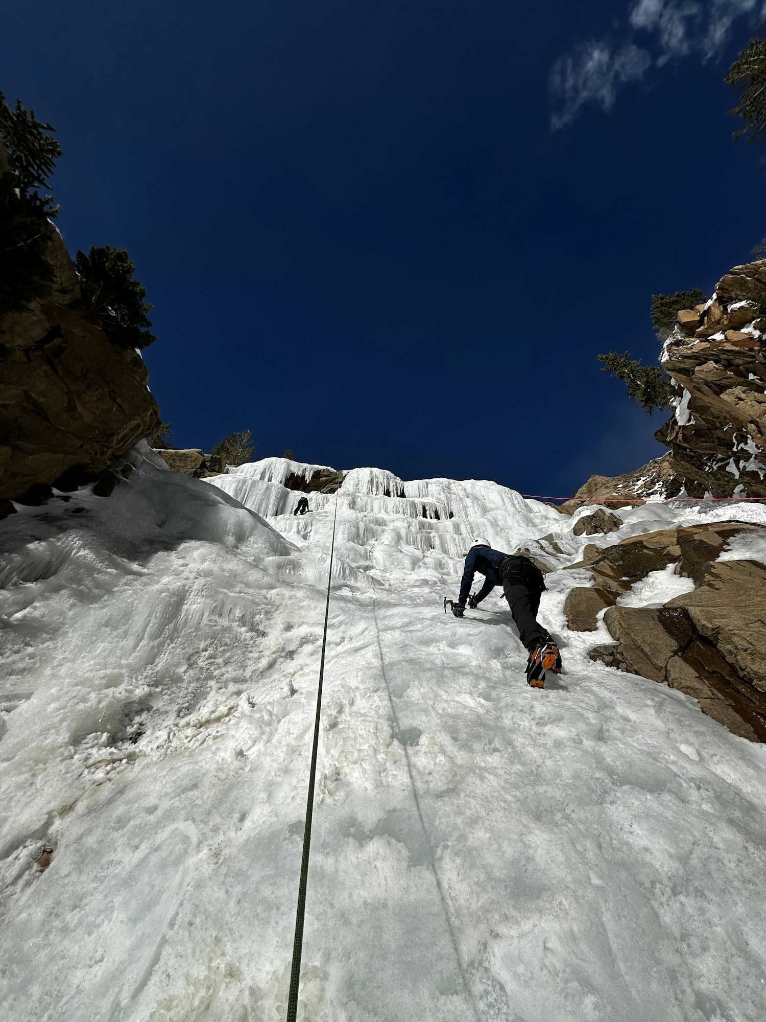 May contain: outdoors, clothing, glove, person, helmet, climbing, leisure activities, and sport
