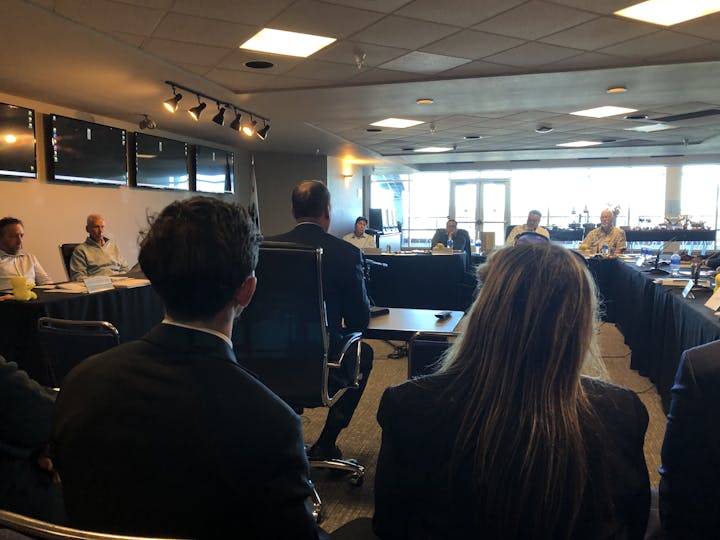 Supervisor Desmond speaking to the Cal Expo Board