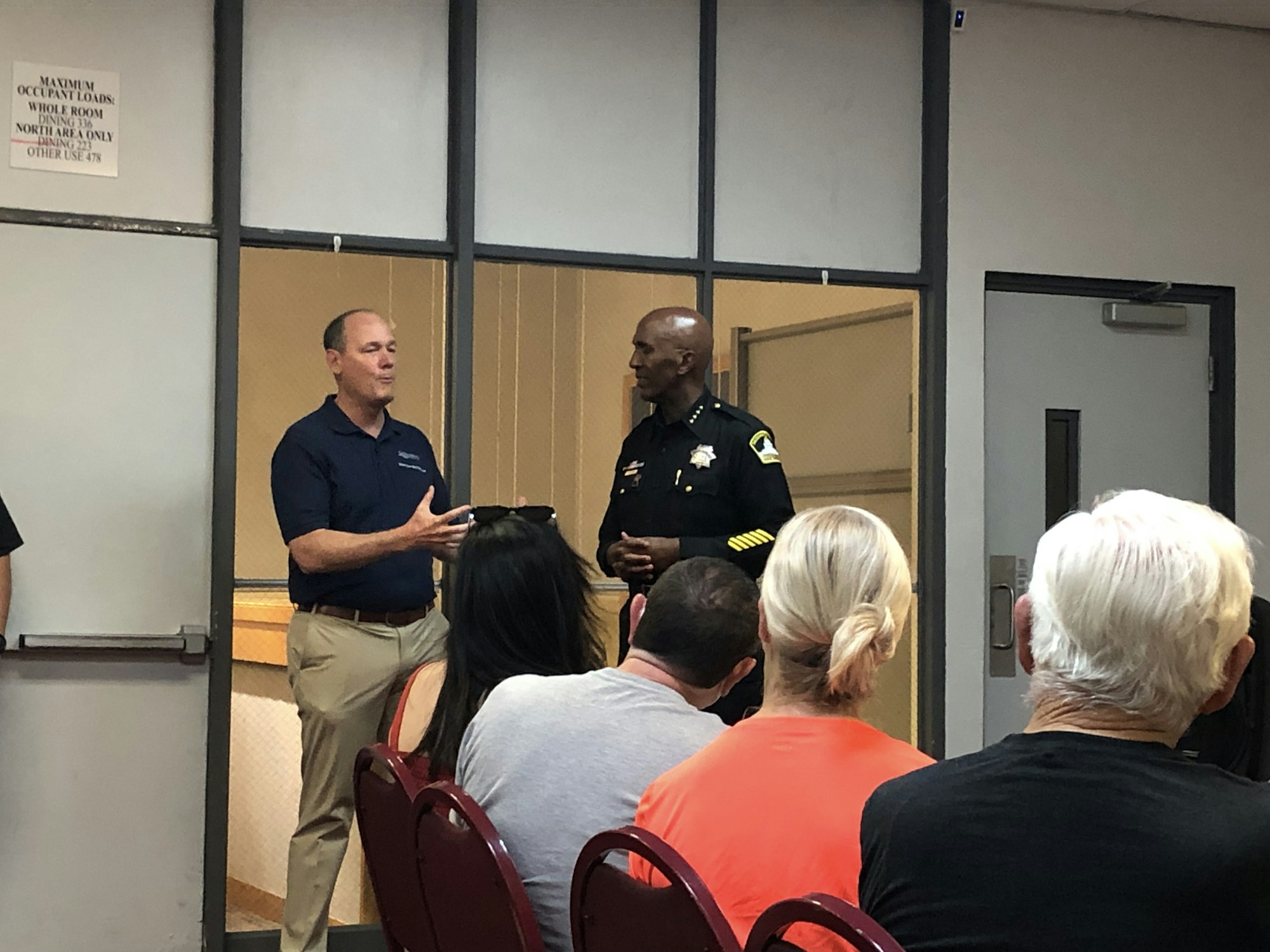 Desmond and Cooper talking to audience