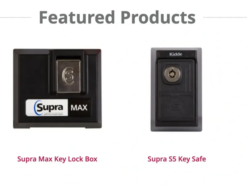 Featured: Supra Max Key Lock Box and Supra S5 Key Safe.