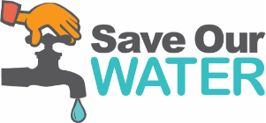 May contain: logo for Save Our Water, cartoon hand closing a water faucet