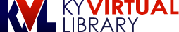 The logo of the Kentucky Virtual Library (KYVL), featuring a stylized 'V' resembling an open book in red and blue.