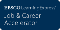 A logo for "EBSCO LearningExpress Job & Career Accelerator."
