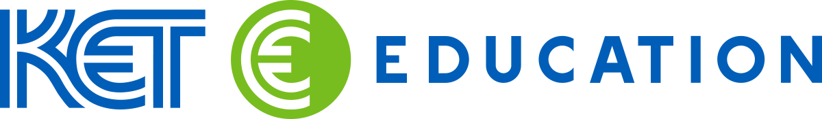 The image shows a logo with the text "KET" followed by a green circular design and the word "EDUCATION".