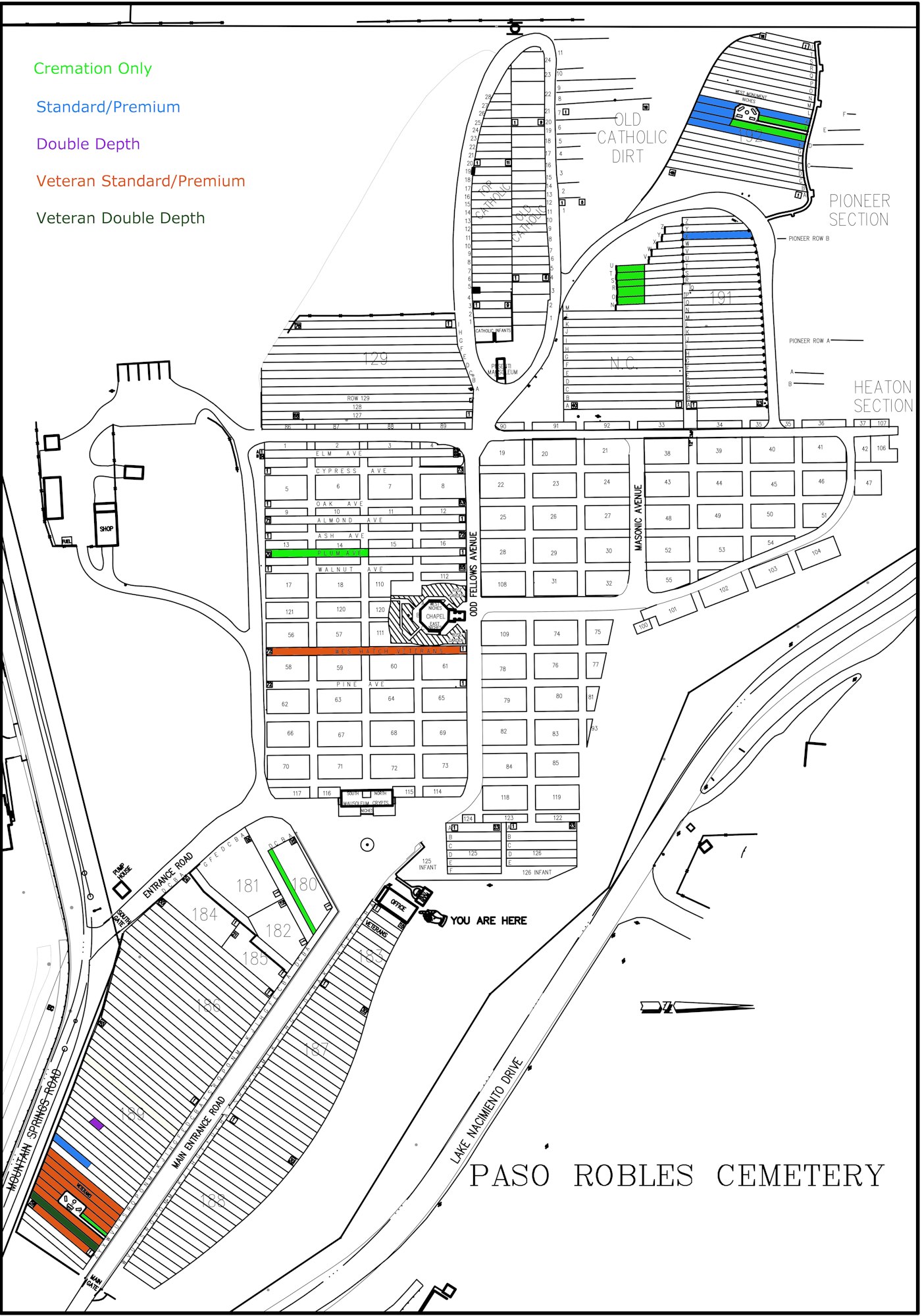 Map of Cemetery Grounds