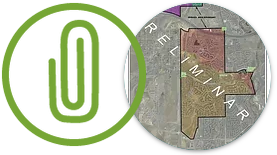 image of a paper clip over a map