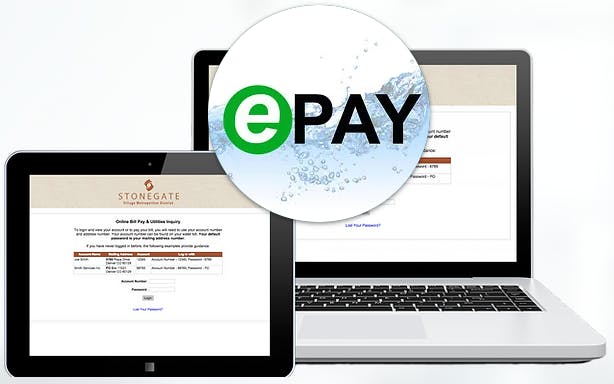 picture of computer devices and a logo that reads ePAY