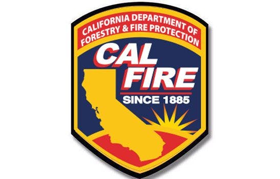 The image features the CAL FIRE logo, representing the California Department of Forestry and Fire Protection, established in 1885.
