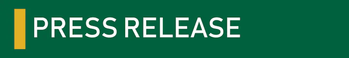 The image features the text "PRESS RELEASE" on a dark green background.