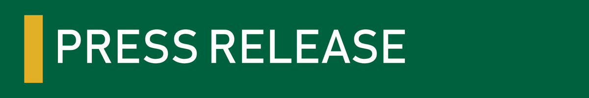 The image features the text "PRESS RELEASE" on a dark green background.