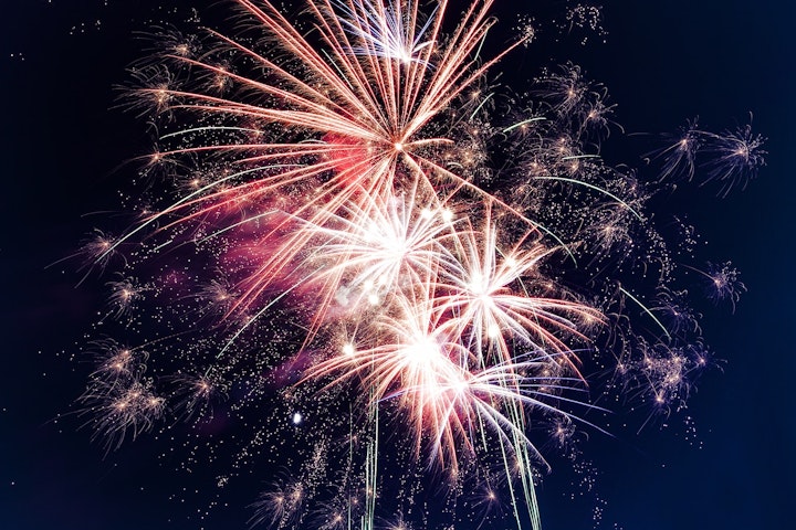 May contain: nature, outdoors, night, and fireworks