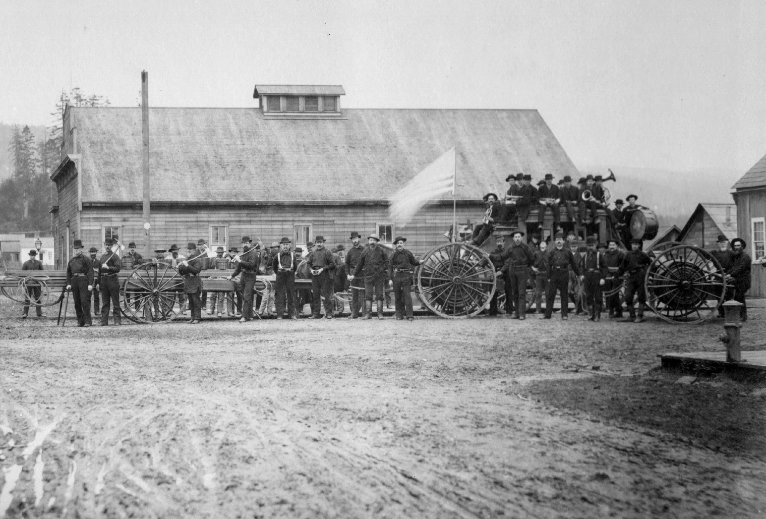 Historic photo from 1887 of the firefighters