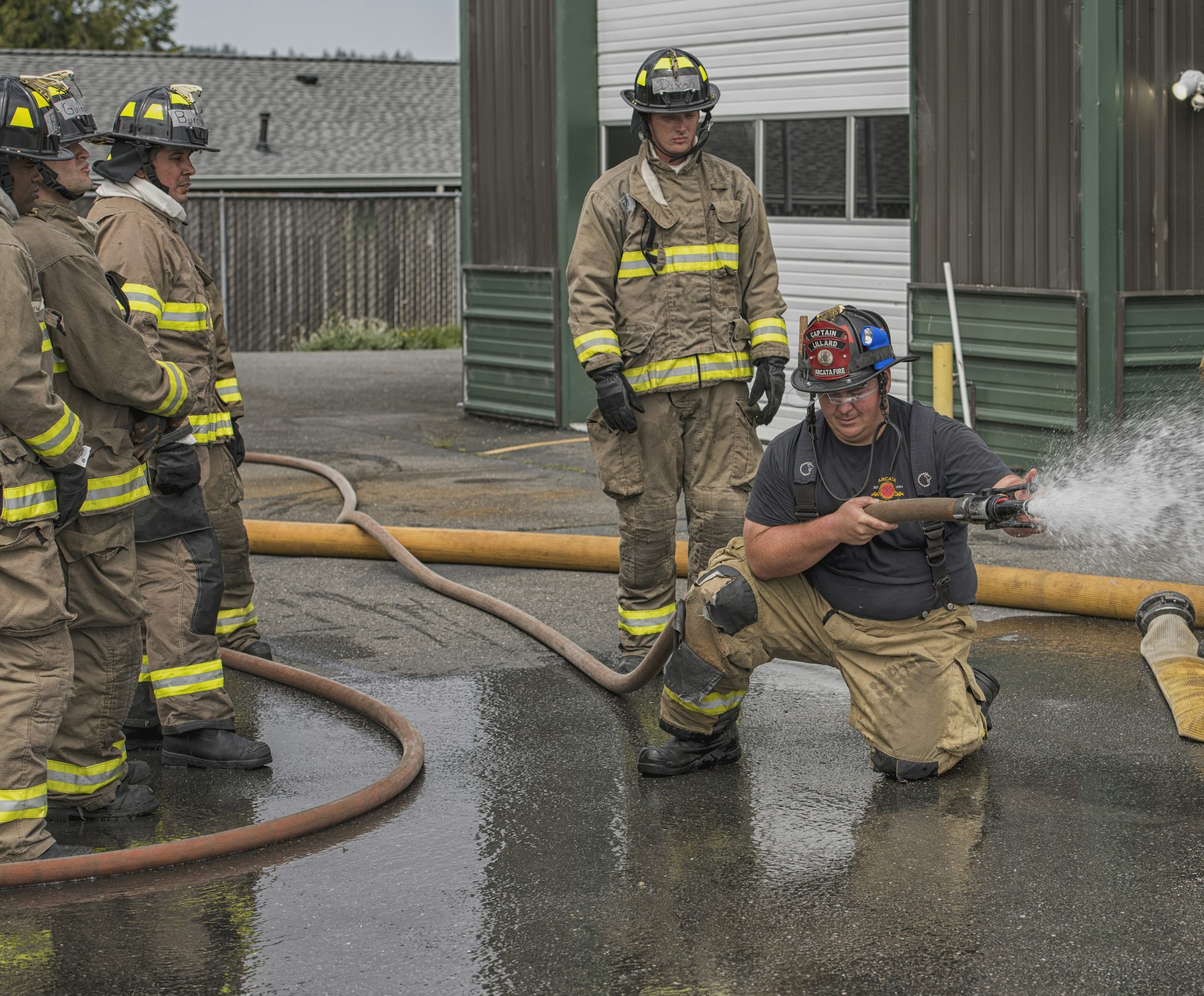 May contain: fireman, person, human, helmet, clothing, and apparel