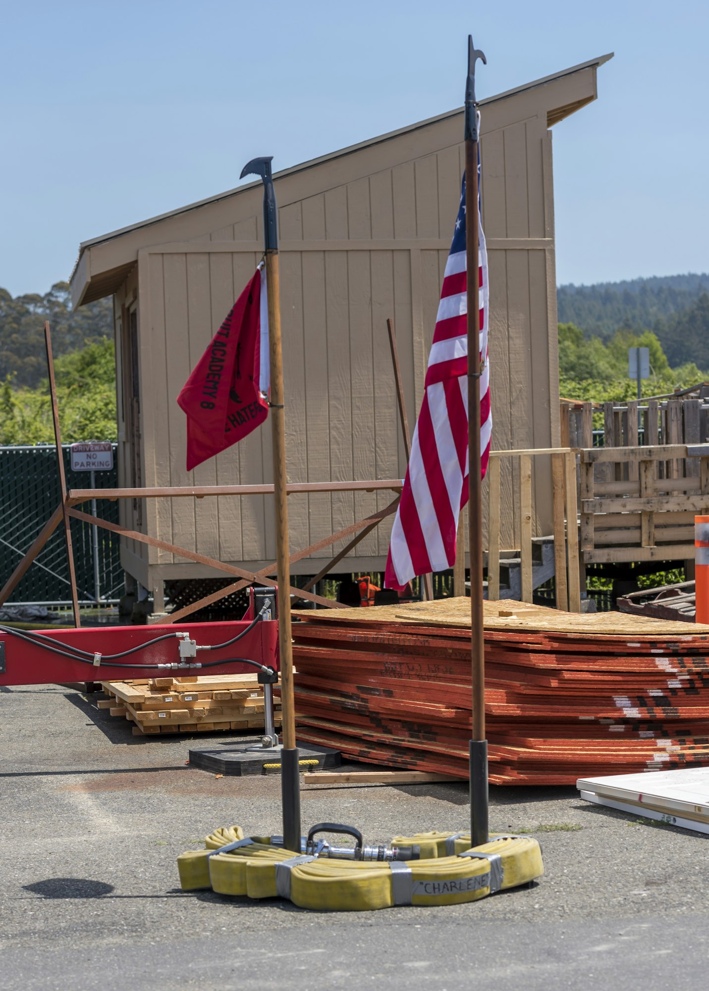 May contain: wood, flag, symbol, watercraft, transportation, vehicle, and vessel