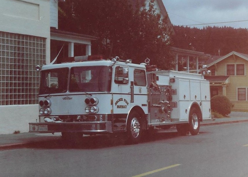 White fire engine from past