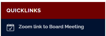 Box reading Quicklinks to Zoom Board Meeting