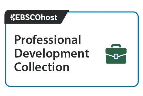 EBSCOhhost logo, "Professional Development Collection" text, and a briefcase icon.
