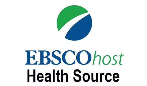 EBSCOhost Health Source logo with a green and blue circular design above the text.
