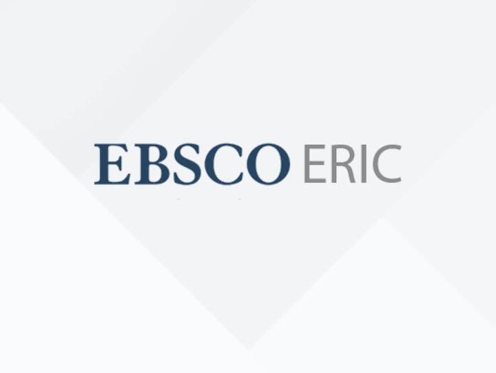 EBSCO ERIC logo on a light geometric background.