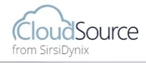 Logo with the text "CloudSource from SirsiDynix" and a cloud graphic.