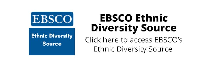 EBSCO Ethnic Diversity Source logo with text about accessing the resource.