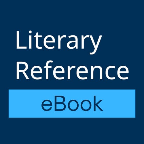 Text "Literary Reference eBook" on a dark blue background.