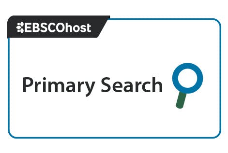 EBSCOhost logo with "Primary Search" text and a magnifying glass icon.