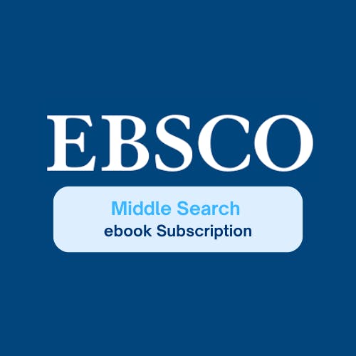 EBSCO logo with "Middle Search ebook Subscription" text on a blue background.