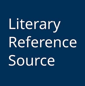 Text on a dark blue background: "Literary Reference Source".