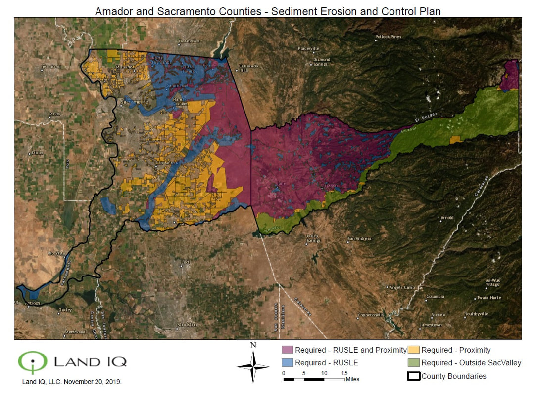 Amador and Sacramento County - Sediment Erosion and Control Plan Map