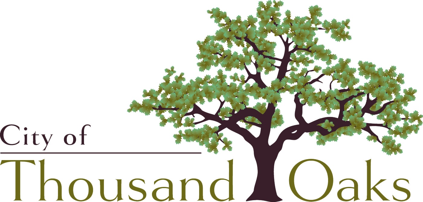 Logo with a large oak tree and "City of Thousand Oaks" text.