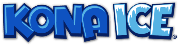 The image shows the "Kona Ice" logo with icy-themed lettering.