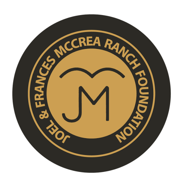 Logo of Joel & Frances McCrea Ranch Foundation with a stylized "JM" in the center.